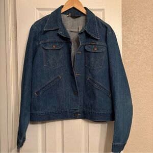 Vintage Wrangler Tracker Denim Jacket L USA 44 70’s “Diamond W” 126PW No Fault
